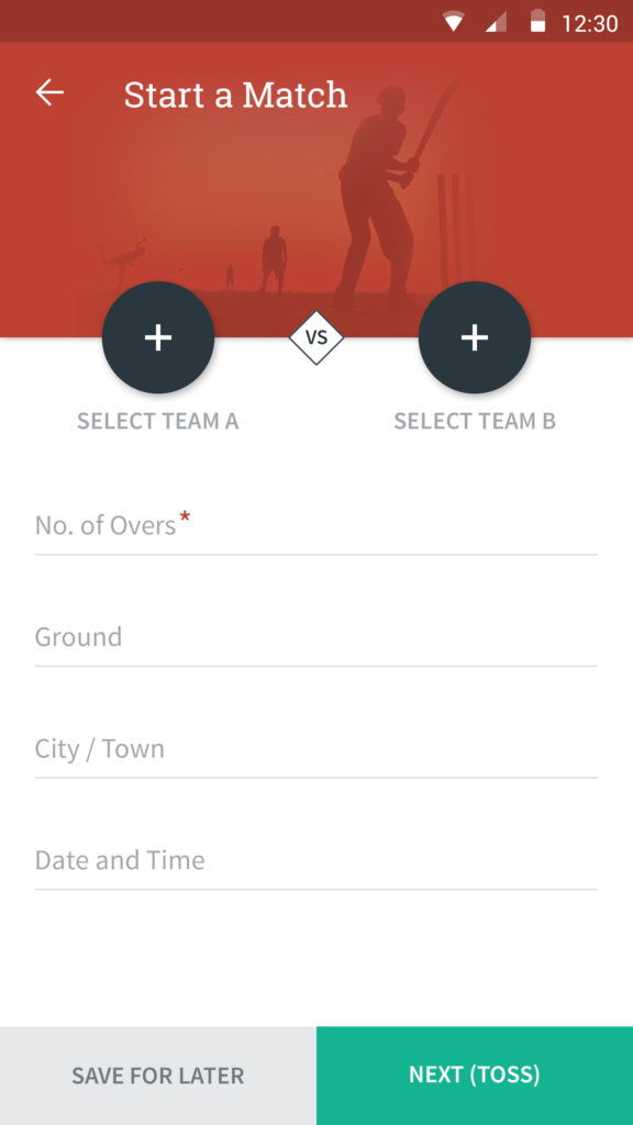 Start a Match Main Screen