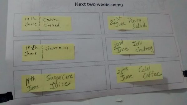 free snacks menu at Digicorp