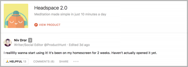 Headspace 2.0 on Product Hunt - Products you never use