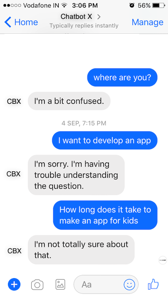 chatbot conversation on facebook - Digicorp blog